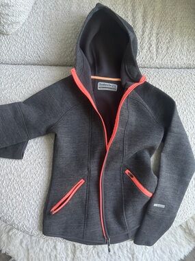 Avalanche Women’s Charcoal Gray Hooded Jacket with Coral Trim